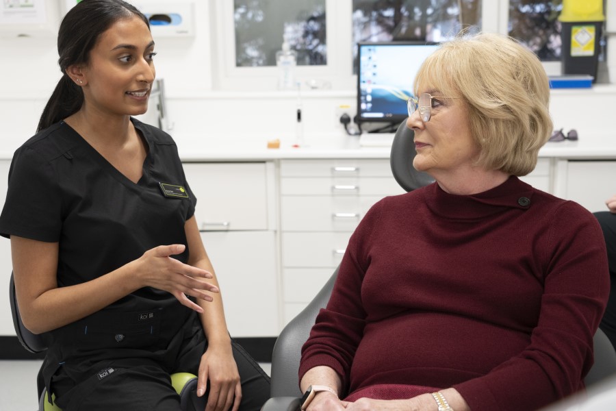 Miss Riana Patel Dental Hygienist with patient