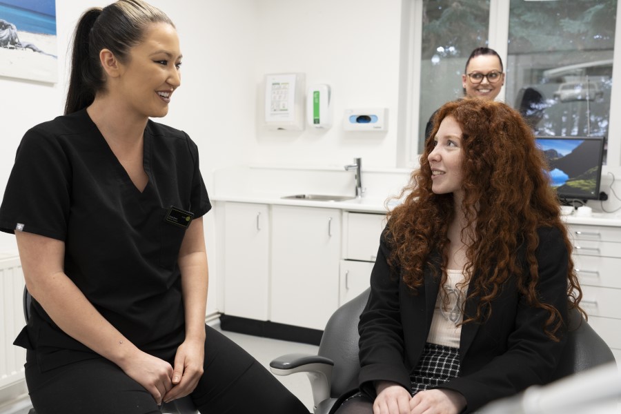 Miss Cassie Bristol Dental Hygienist and Therapist with patient
